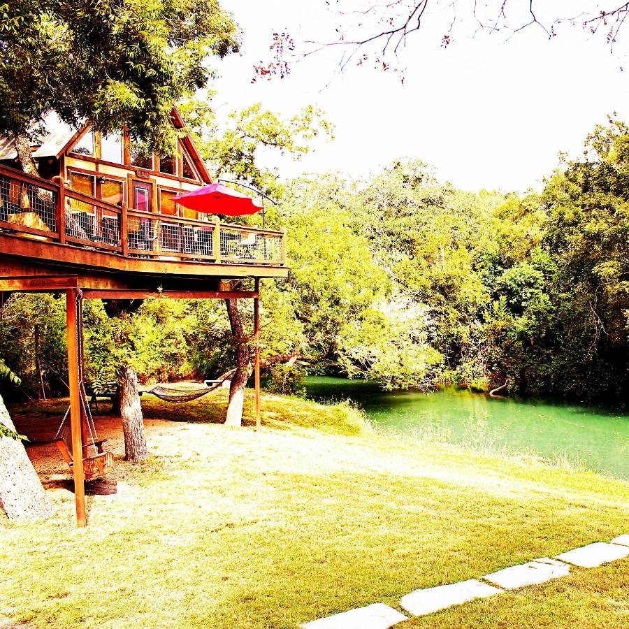 Villa Geronimo Creek Retreat- Treehouse Cabin Laughing Water Seguin Exterior foto